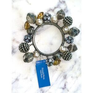 Simply Vera Vera Wang Silver Tone Crystal Bauble Dangle Charm Bracelet NWT